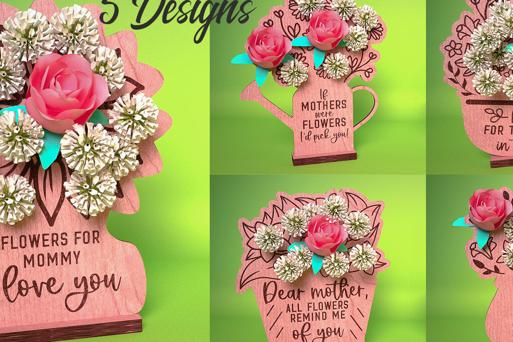 Intra απο ξύλο plywood 3mm-4mm πάχος - Flowers Holder για τη γιορτή της μητέρας  Δίασταση 30x20 cm INTRAFABR-67714248