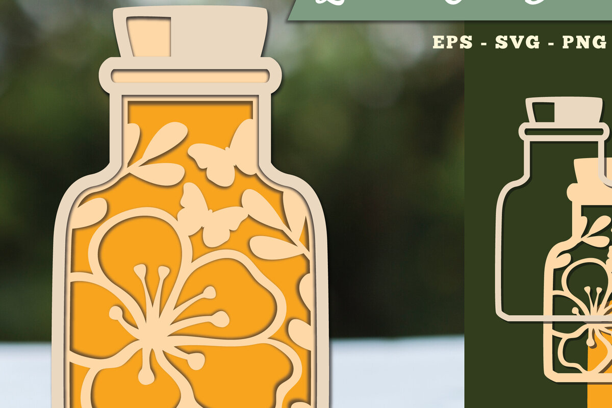 Σετ των 2 Intra απο ξύλο plywood 3mm-4mm πάχος - Λουλούδια σε μπουκάλι 3D Lasercut  8 Δίασταση 20x20 cm INTRAFABR-111526705