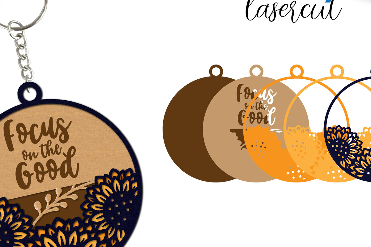 Σετ των 3 Intra απο ξύλο plywood 3mm-4mm πάχος - Μπρελόκ Flowers Lasercut  Δίασταση 4x4 cm INTRAFABR-98932320