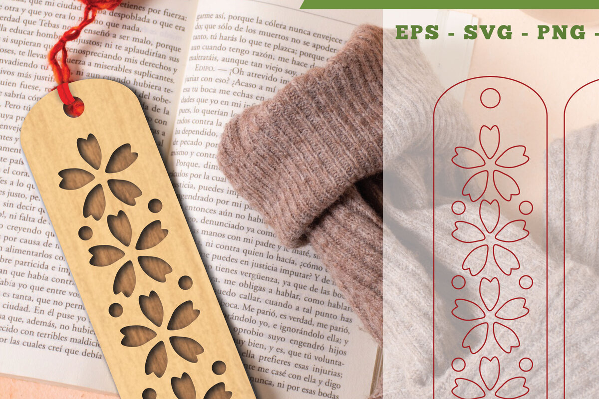 Intra απο ξύλο plywood 3mm-4mm πάχος - Σελιδοδείκτης λουλουδιών κοπής λέιζερ 11 Δίασταση 5x20 cm INTRAFABR-113108144