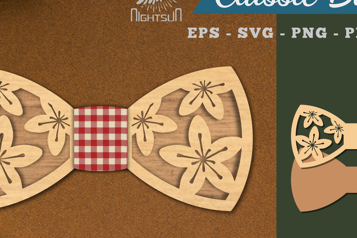 Σετ των 2 Intra απο ξύλο plywood 3mm-4mm πάχος - Λουλούδια παπιγιόν κομμένα με λέιζερ  3 Δίασταση 20x20 cm INTRAFABR-112552679