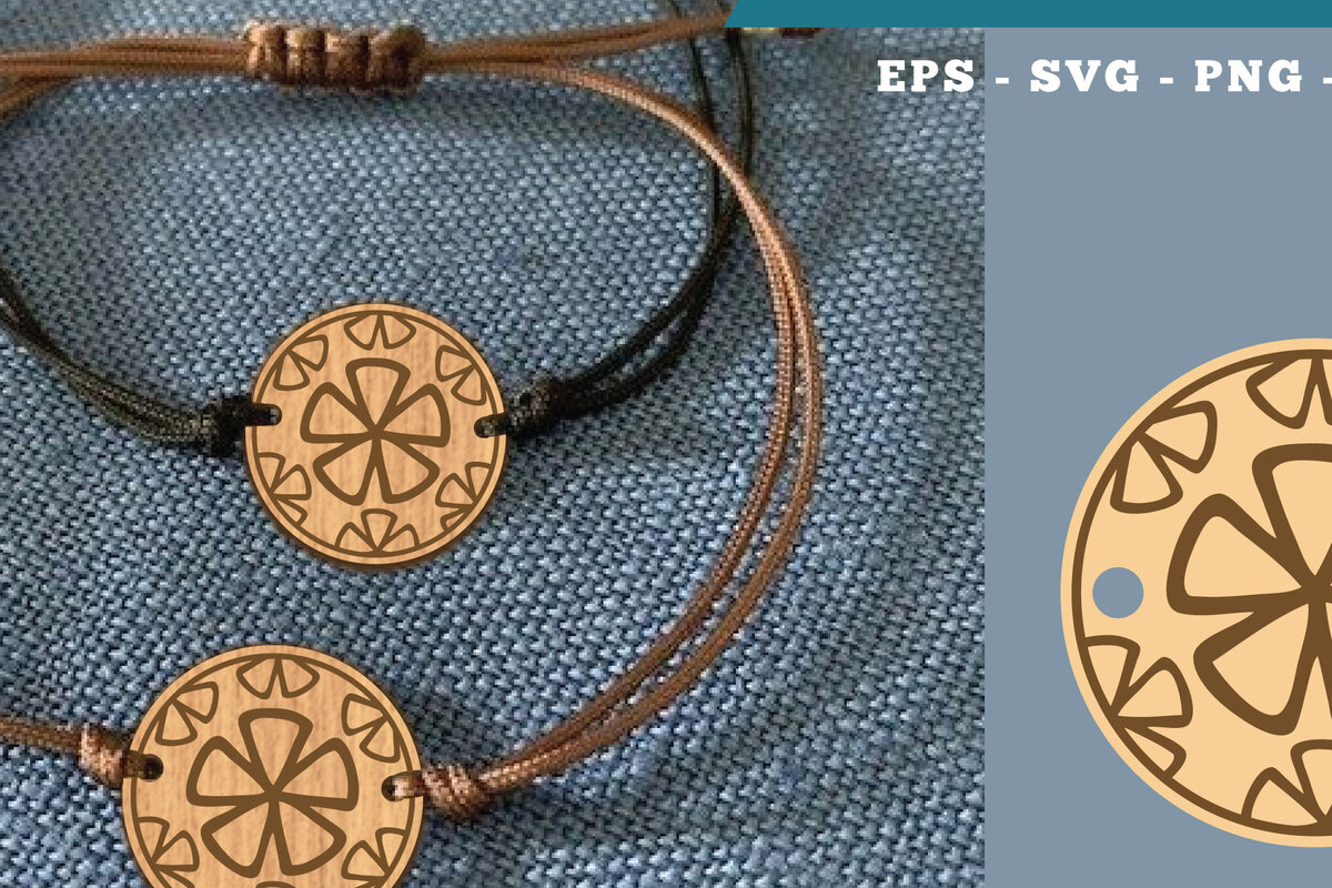 Σετ των 3 Intra απο ξύλο plywood 3mm-4mm πάχος - Βραχιόλι Flowers Cut Laser  16 Δίασταση 4x4 cm INTRAFABR-112010389