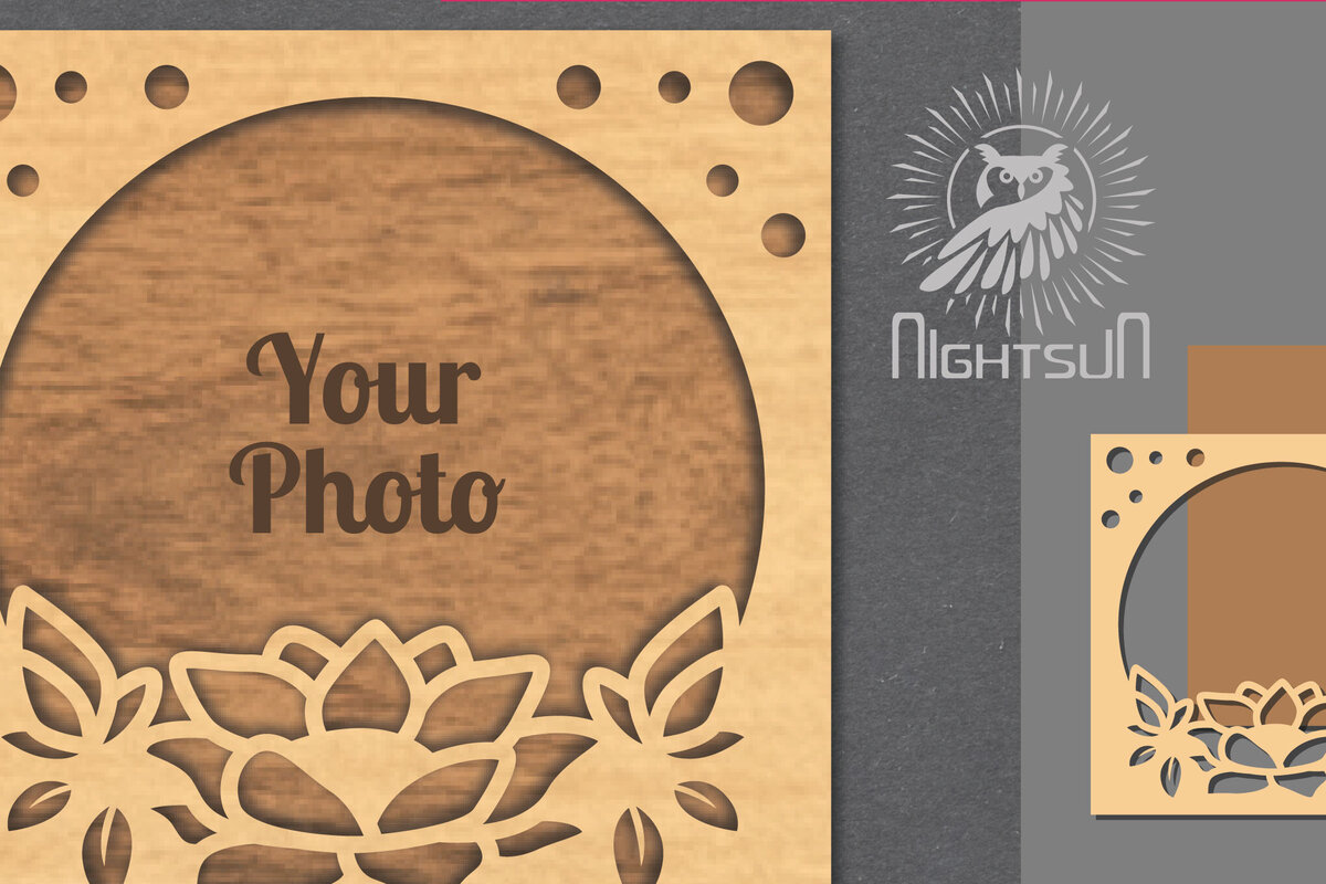 Σετ των 2 Intra απο ξύλο plywood 3mm-4mm πάχος - Κορνίζα φωτογραφιών Flowers Cut Laser 6 Δίασταση 20x25 cm INTRAFABR-112908404