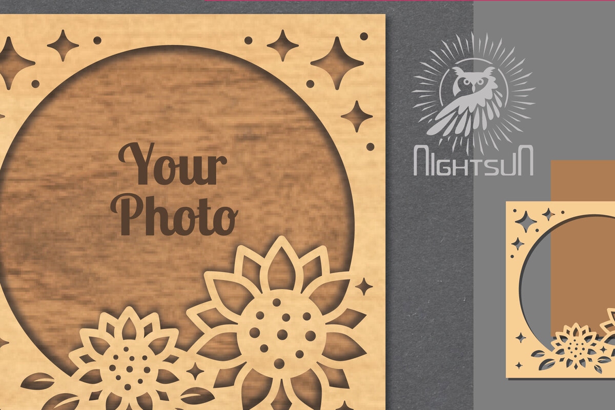 Σετ των 2 Intra απο ξύλο plywood 3mm-4mm πάχος - Κορνίζα φωτογραφιών Flowers Cut Laser 9 Δίασταση 20x25 cm INTRAFABR-112908454