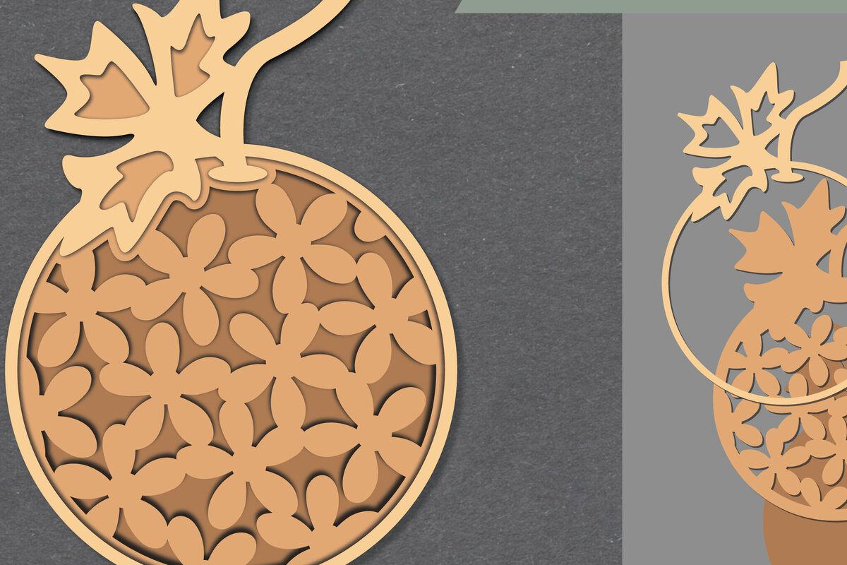 Σετ των 2 Intra απο ξύλο plywood 3mm-4mm πάχος - Flowers Melon Lasercut Decoration  Δίασταση 20x20 cm INTRAFABR-111488617