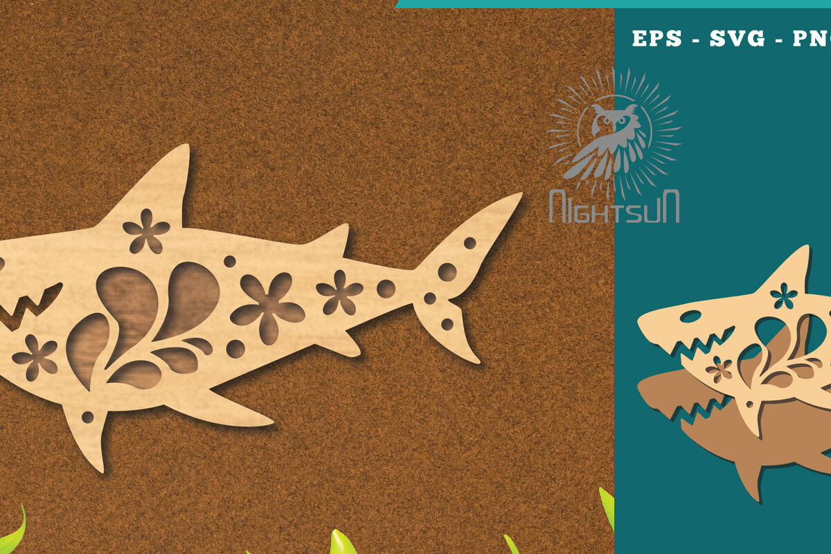 Σετ των 2 Intra απο ξύλο plywood 3mm-4mm πάχος - Flowers Shark Cut Laser Decoration 4 Δίασταση 20x20 cm INTRAFABR-114528255
