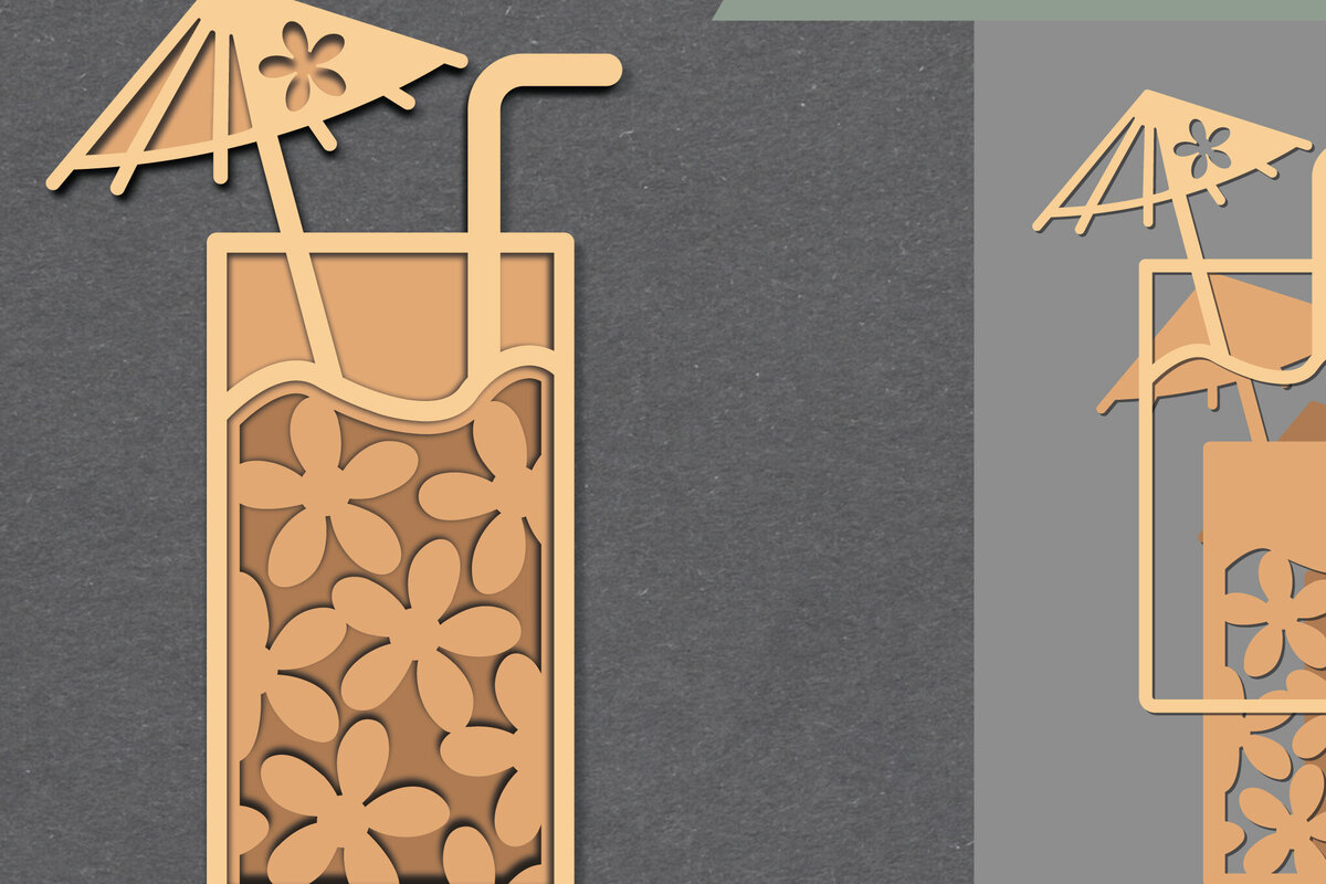 Σετ των 2 Intra απο ξύλο plywood 3mm-4mm πάχος - Διακόσμηση με λέιζερ αναψυκτικό Flowers Δίασταση 20x20 cm INTRAFABR-111488883