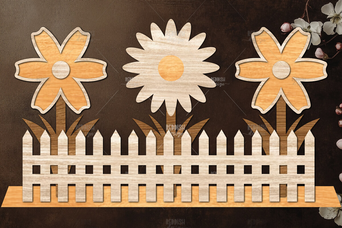 Σετ των 3 Intra απο ξύλο plywood 3mm-4mm πάχος - Διακόσμηση βάσης λουλουδιών με λέιζερ  Δίασταση 20x20 cm INTRAFABR-121978004