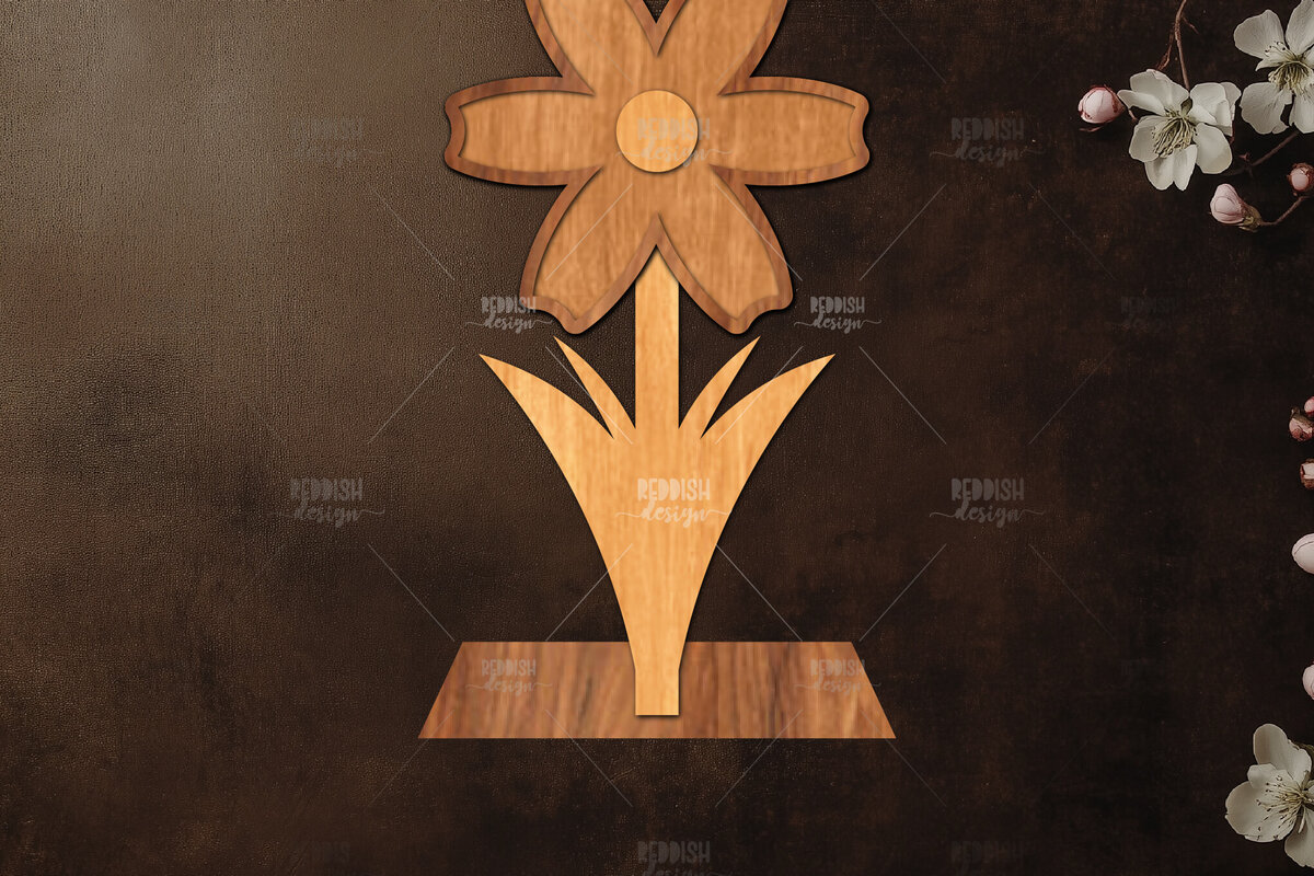 Σετ των 2 Intra απο ξύλο plywood 3mm-4mm πάχος - Διακόσμηση βάσης λουλουδιών με λέιζερ  Δίασταση 20x20 cm INTRAFABR-121886406