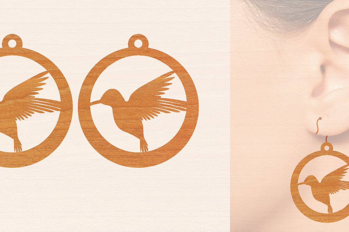 Σετ των 3 Intra απο ξύλο plywood 3mm-4mm πάχος - Ξύλινα σκουλαρίκια Flying Bird Cut Laser  Δίασταση 3x3 cm INTRAFABR-98890834