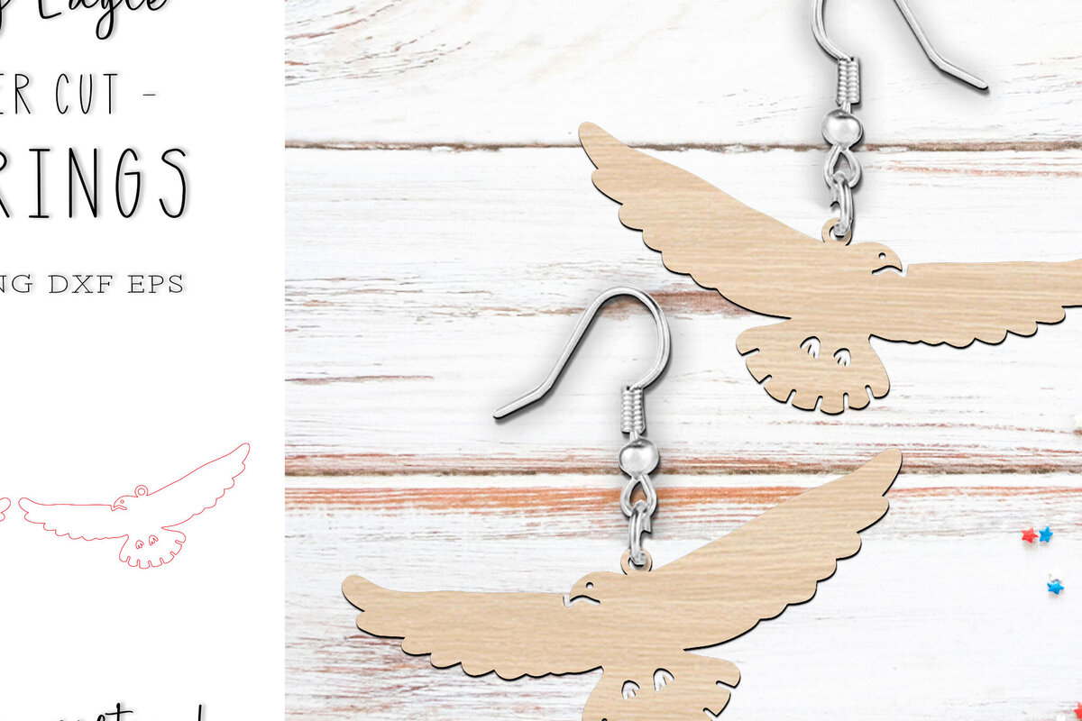 Intra απο ξύλο plywood 3mm-4mm πάχος - Flying Eagle Eagle Earrings Design Cut Laser Δίασταση 900x900 cm INTRAFABR-119723167