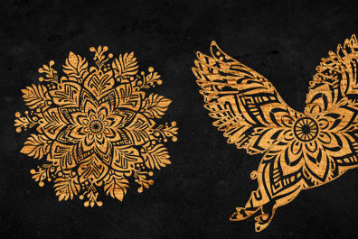 Intra απο ξύλο plywood 3mm-4mm πάχος - Σχέδιο Flying Pig Mandala Δίασταση 30x30 cm INTRAFABR-103466849