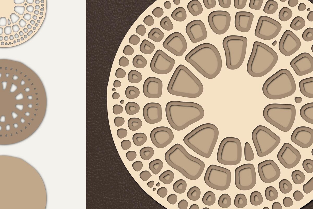 Σετ των 2 Intra απο ξύλο plywood 3mm-4mm πάχος - Διακοσμητικό πάνελ αφρού  Δίασταση 20x20 cm INTRAFABR-14506770