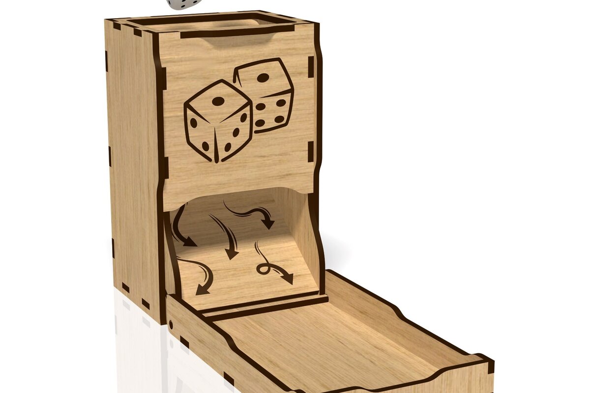 Intra απο ξύλο plywood 3mm-4mm πάχος - Πτυσσόμενα ζάρια, Dice Tower,  κοπής με λέιζερ Δίασταση 20x20 cm INTRAFABR-42038546