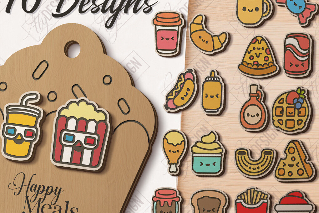 Σετ των 3 Intra απο ξύλο plywood 3mm-4mm πάχος - Σκουλαρίκια Food Stud Πακέτο κοπής Laser |CNC Δίασταση 3x3 cm INTRAFABR-121125749