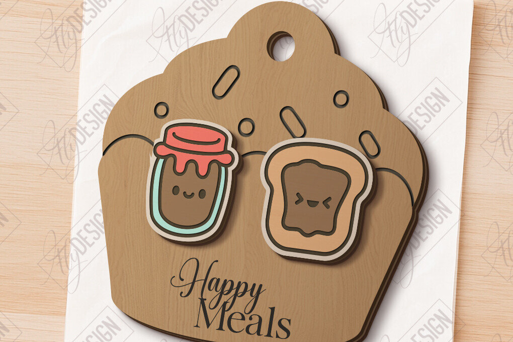 Σετ των 3 Intra απο ξύλο plywood 3mm-4mm πάχος - Food Stud Σκουλαρίκια Laser Cut|Αξεσουάρ Δίασταση 3x3 cm INTRAFABR-120977532