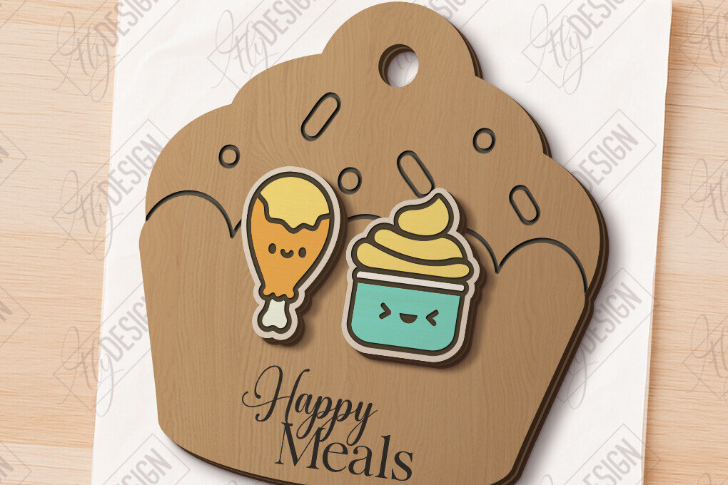 Σετ των 3 Intra απο ξύλο plywood 3mm-4mm πάχος - Food Stud Σκουλαρίκια Laser Cut|Αξεσουάρ Δίασταση 3x3 cm INTRAFABR-120977535