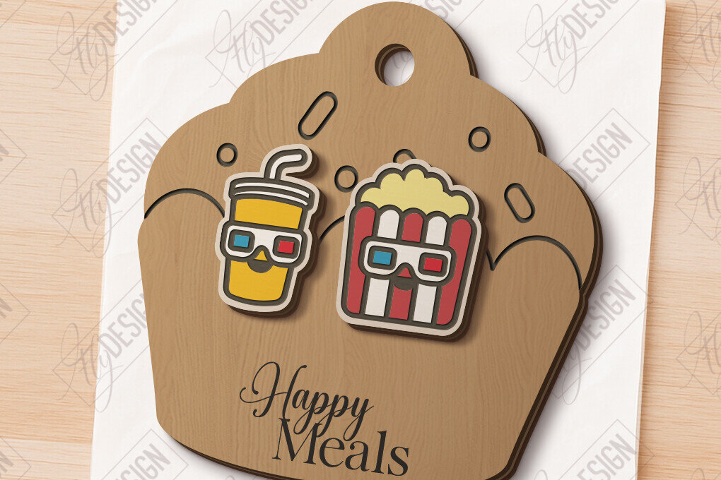 Σετ των 3 Intra απο ξύλο plywood 3mm-4mm πάχος - Food Stud Σκουλαρίκια Laser Cut|Αξεσουάρ Δίασταση 3x3 cm INTRAFABR-121125721