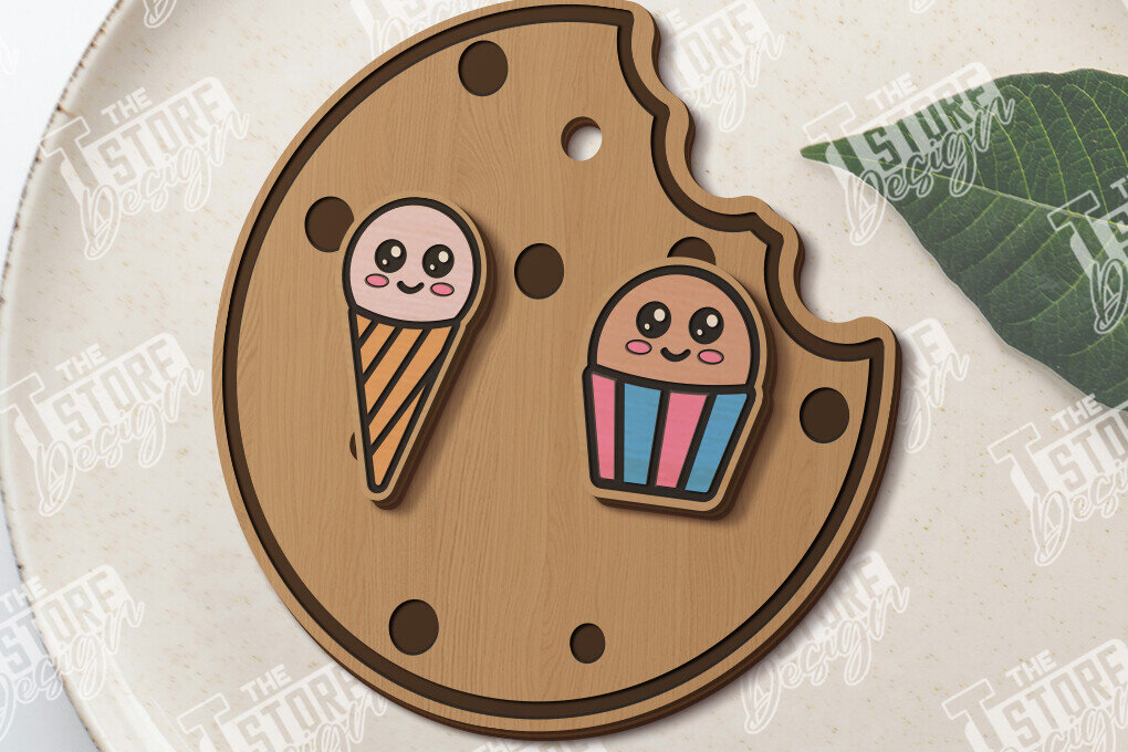 Σετ των 3 Intra απο ξύλο plywood 3mm-4mm πάχος - Food Stud Σκουλαρίκια Laser Cut|Αξεσουάρ Δίασταση 3x3 cm INTRAFABR-120421412