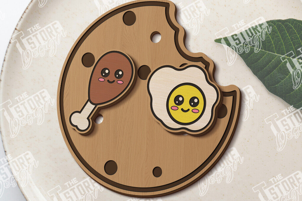 Σετ των 3 Intra απο ξύλο plywood 3mm-4mm πάχος - Food Stud Σκουλαρίκια Laser Cut|Αξεσουάρ Δίασταση 3x3 cm INTRAFABR-120421415