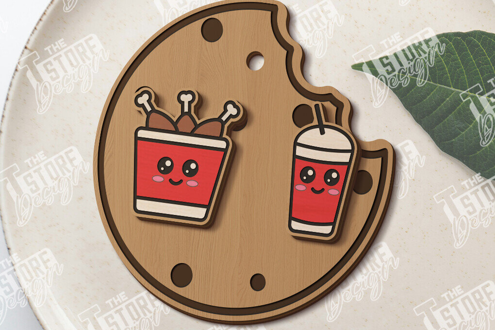 Σετ των 3 Intra απο ξύλο plywood 3mm-4mm πάχος - Food Stud Σκουλαρίκια Laser Cut|Αξεσουάρ Δίασταση 3x3 cm INTRAFABR-120637537