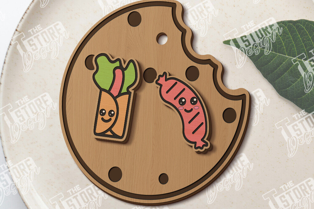 Σετ των 3 Intra απο ξύλο plywood 3mm-4mm πάχος - Food Stud Σκουλαρίκια Laser Cut|Αξεσουάρ Δίασταση 3x3 cm INTRAFABR-120637539