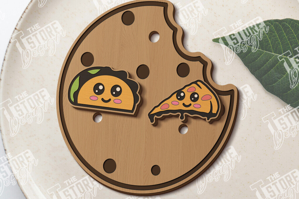 Σετ των 3 Intra απο ξύλο plywood 3mm-4mm πάχος - Food Stud Σκουλαρίκια Laser Cut|Αξεσουάρ Δίασταση 3x3 cm INTRAFABR-120637542