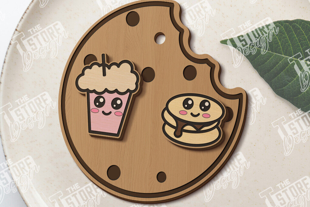 Σετ των 3 Intra απο ξύλο plywood 3mm-4mm πάχος - Food Stud Σκουλαρίκια Laser Cut|Αξεσουάρ Δίασταση 3x3 cm INTRAFABR-120637547