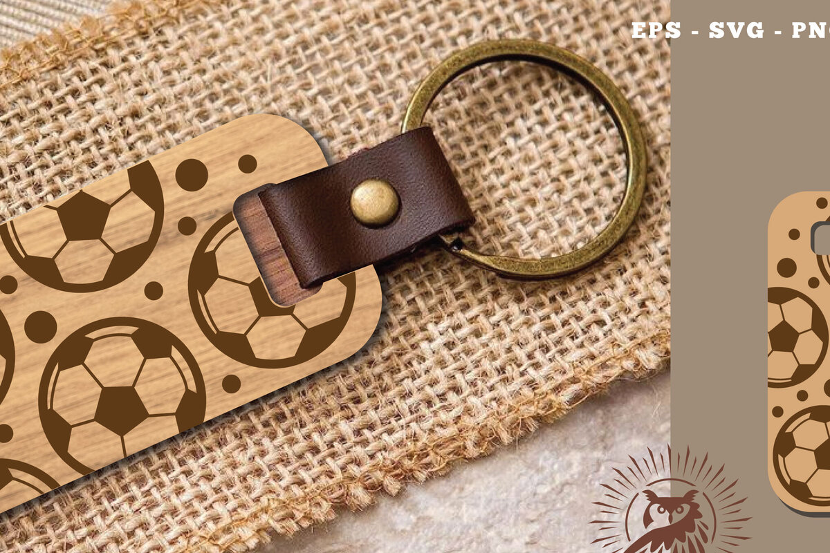 Σετ των 3 Intra απο ξύλο plywood 3mm-4mm πάχος - Μπρελόκ ποδοσφαίρου κοπής με λέιζερ Δίασταση 4x4 cm INTRAFABR-116153670