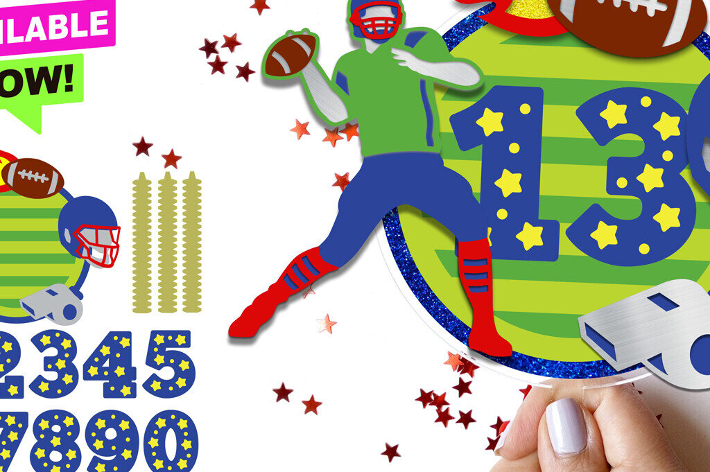 Σετ των 2 Intra απο ξύλο plywood 3mm-4mm πάχος - Ποδοσφαιριστής Cake Topper 3D  Δίασταση 20x20 cm INTRAFABR-117312262