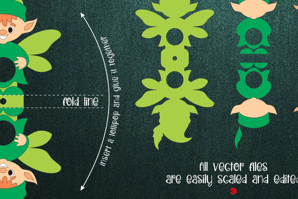 Intra απο ξύλο plywood 3mm-4mm πάχος - Πρότυπο θήκης Lollipop Forest Elf Δίασταση 30x20 cm INTRAFABR-28014484