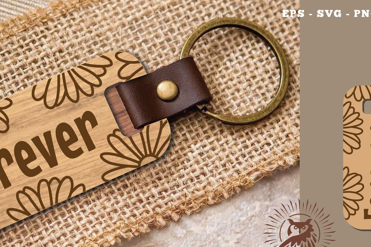 Σετ των 3 Intra απο ξύλο plywood 3mm-4mm πάχος - Μπρελόκ Forever Laser Cut Δίασταση 4x4 cm INTRAFABR-115707168