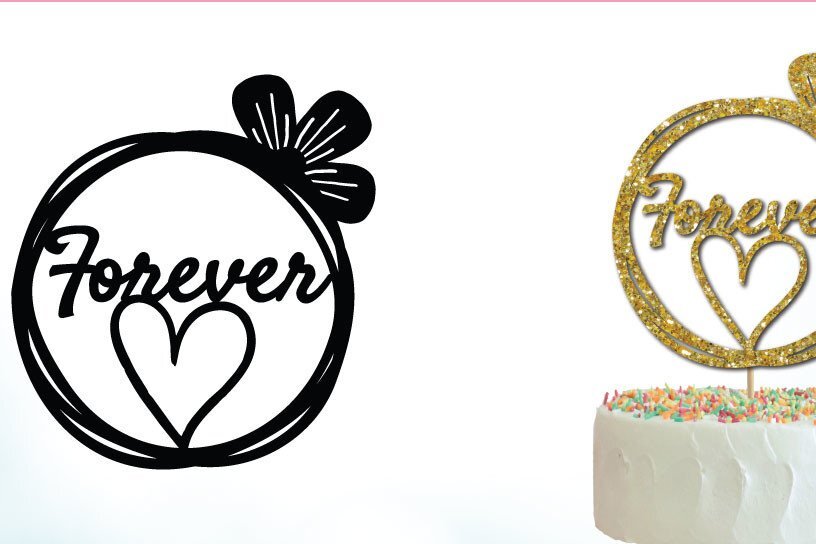 Σετ των 2 Intra απο ξύλο plywood 3mm-4mm πάχος - Forever Love Wedding Cake Topper  Δίασταση 20x20 cm INTRAFABR-35953881