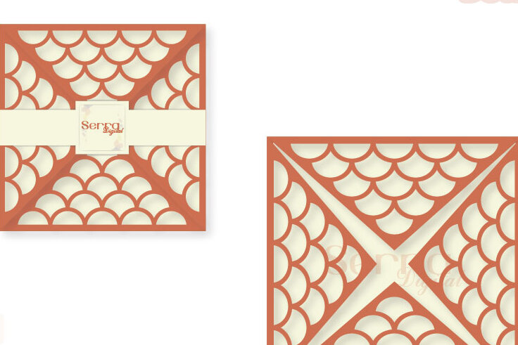 Σετ των 2 Intra απο ξύλο plywood 3mm-4mm πάχος - Πρόσκληση κάρτας τετράπτυχης ζυγαριάς ψαριού Δίασταση 20x20 cm INTRAFABR-4043599