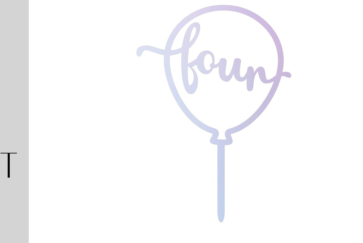 Σετ των 2 Intra απο ξύλο plywood 3mm-4mm πάχος - Τέταρτα γενέθλια Balloon Cake Tooper Δίασταση 20x20 cm INTRAFABR-9805219