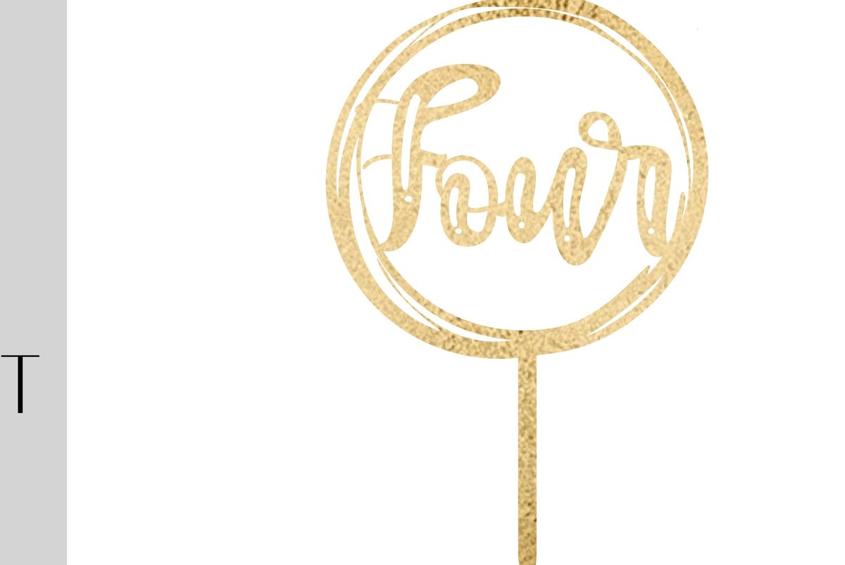 Σετ των 2 Intra απο ξύλο plywood 3mm-4mm πάχος - Τούρτα τέταρτων γενεθλίων Δίασταση 20x20 cm INTRAFABR-9777943