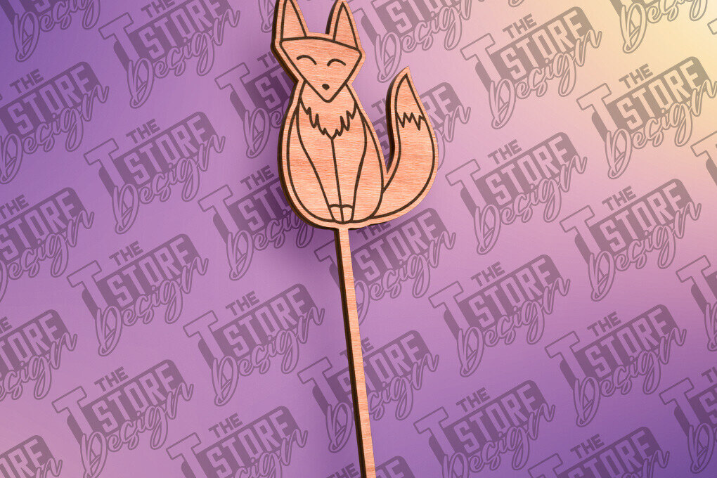 Intra απο ξύλο plywood 3mm-4mm πάχος - Fox Cake Topper Laser Cut Σχέδιο  Δίασταση 30x20 cm INTRAFABR-80948439