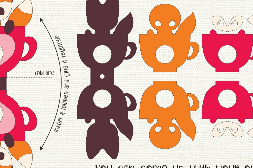 Σετ των 2 Intra απο ξύλο plywood 3mm-4mm πάχος - Αλεπού σε ένα φλιτζάνι | Θήκη για γλειφιτζούρι Δίασταση 20x20 cm INTRAFABR-88655208