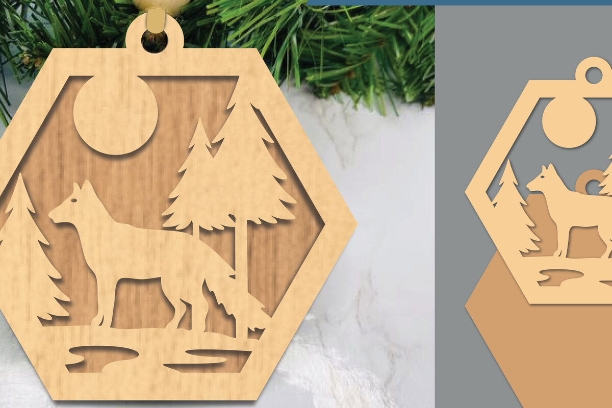 Σετ των 3 Intra απο ξύλο plywood 3mm-4mm πάχος - Fox in Forest Στολίδι κοπής με λέιζερ  Δίασταση 6x6 cm INTRAFABR-105556036