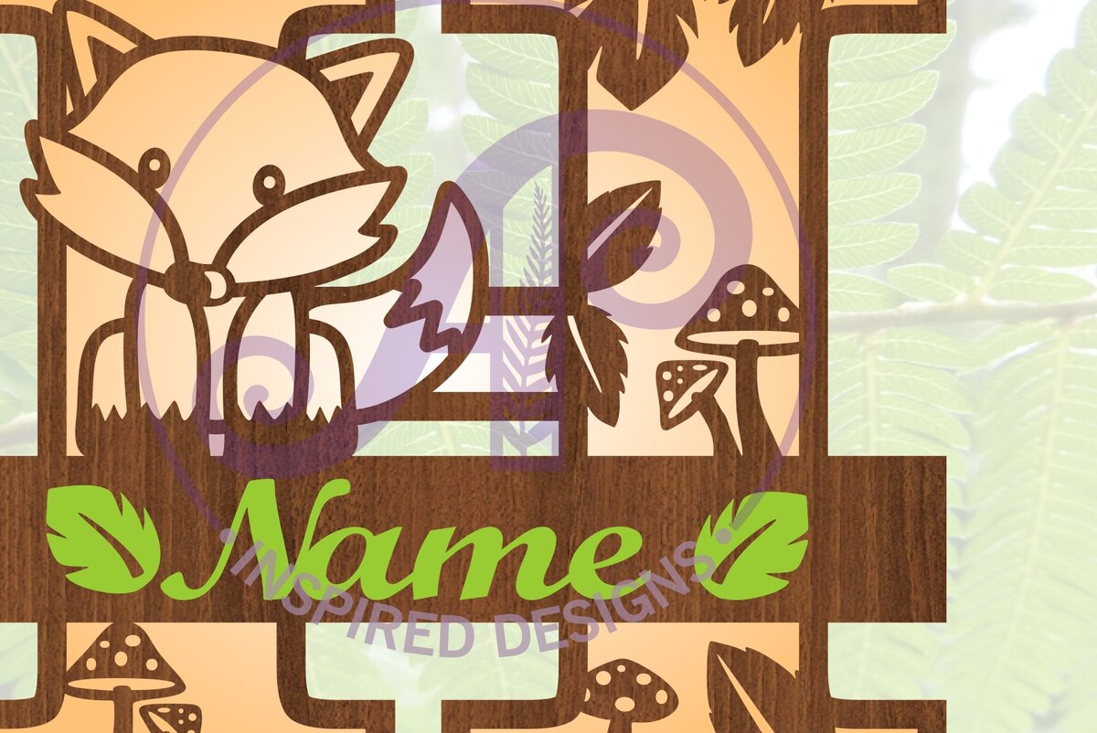 Intra απο ξύλο plywood 3mm-4mm πάχος - Fox Monogram Letter H  Cut File Δίασταση 30x20 cm INTRAFABR-69923717