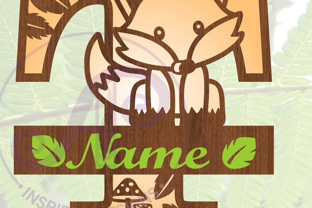 Intra απο ξύλο plywood 3mm-4mm πάχος -  αποκοπής μονογράμματος Fox Letter T  Δίασταση 30x20 cm INTRAFABR-69924008