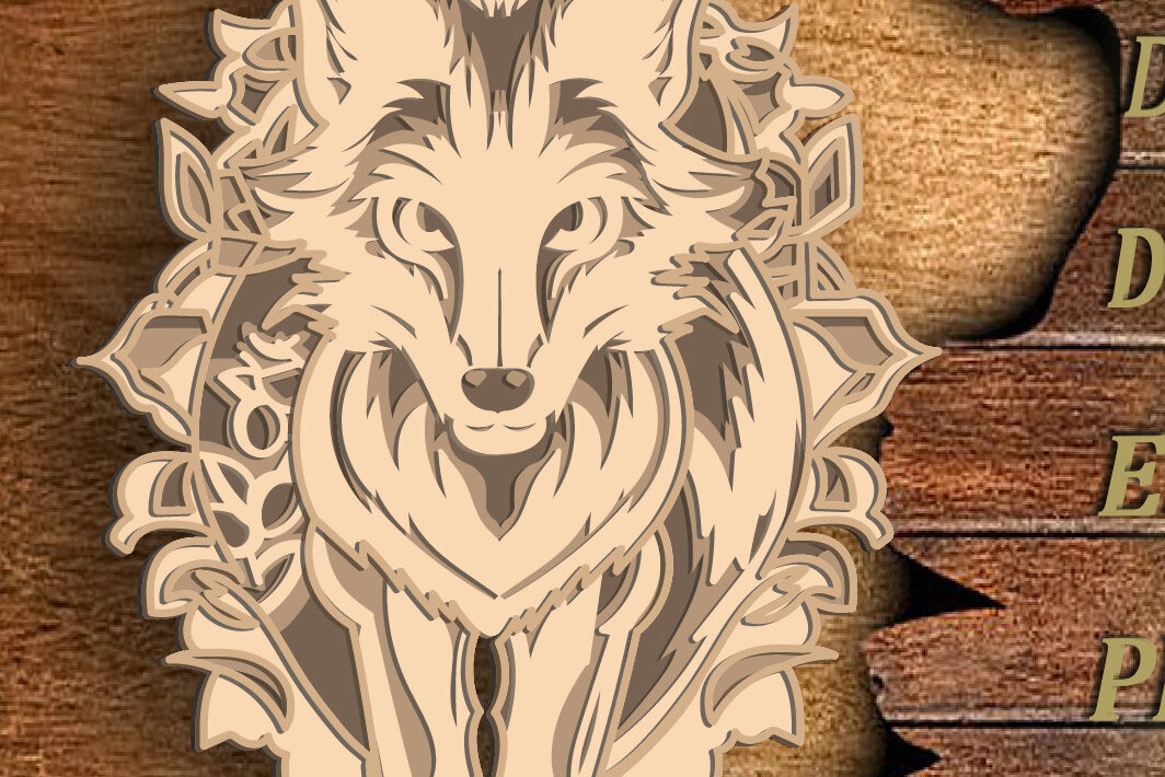 Intra απο ξύλο plywood 3mm-4mm πάχος - Fox Multilayer 3D /Fox 3D Mandala Δίασταση 30x30 cm INTRAFABR-74463930