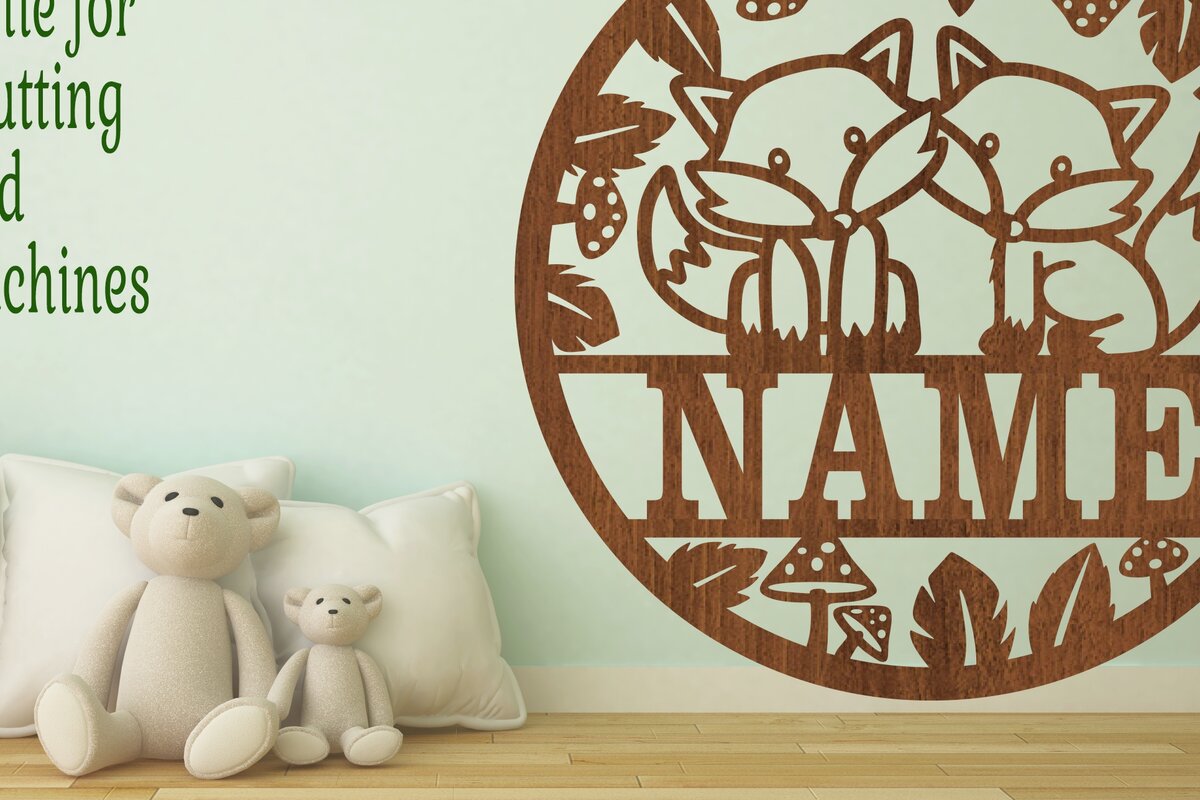 Intra απο ξύλο plywood 3mm-4mm πάχος - Foxes Name  Cut File Δίασταση 30x20 cm INTRAFABR-69907873