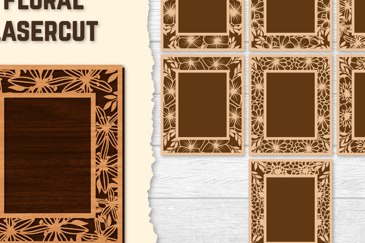 Σετ των 2 Intra απο ξύλο plywood 3mm-4mm πάχος - Πακέτα φωτογραφιών Floral Lasercut BNDLES Δίασταση 20x20 cm INTRAFABR-123558760