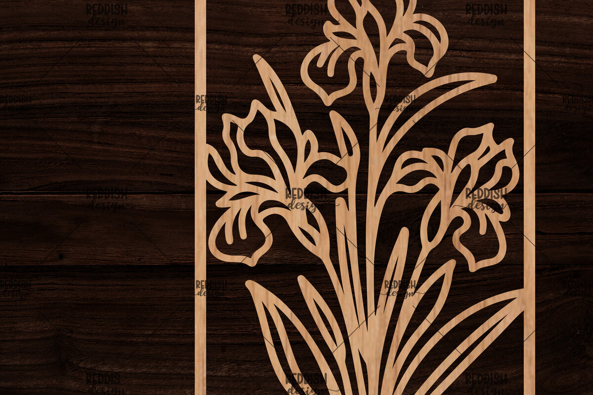 Σετ των 2 Intra απο ξύλο plywood 3mm-4mm πάχος - Κορνίζα με λουλούδια  Δίασταση 20x25 cm INTRAFABR-118478027