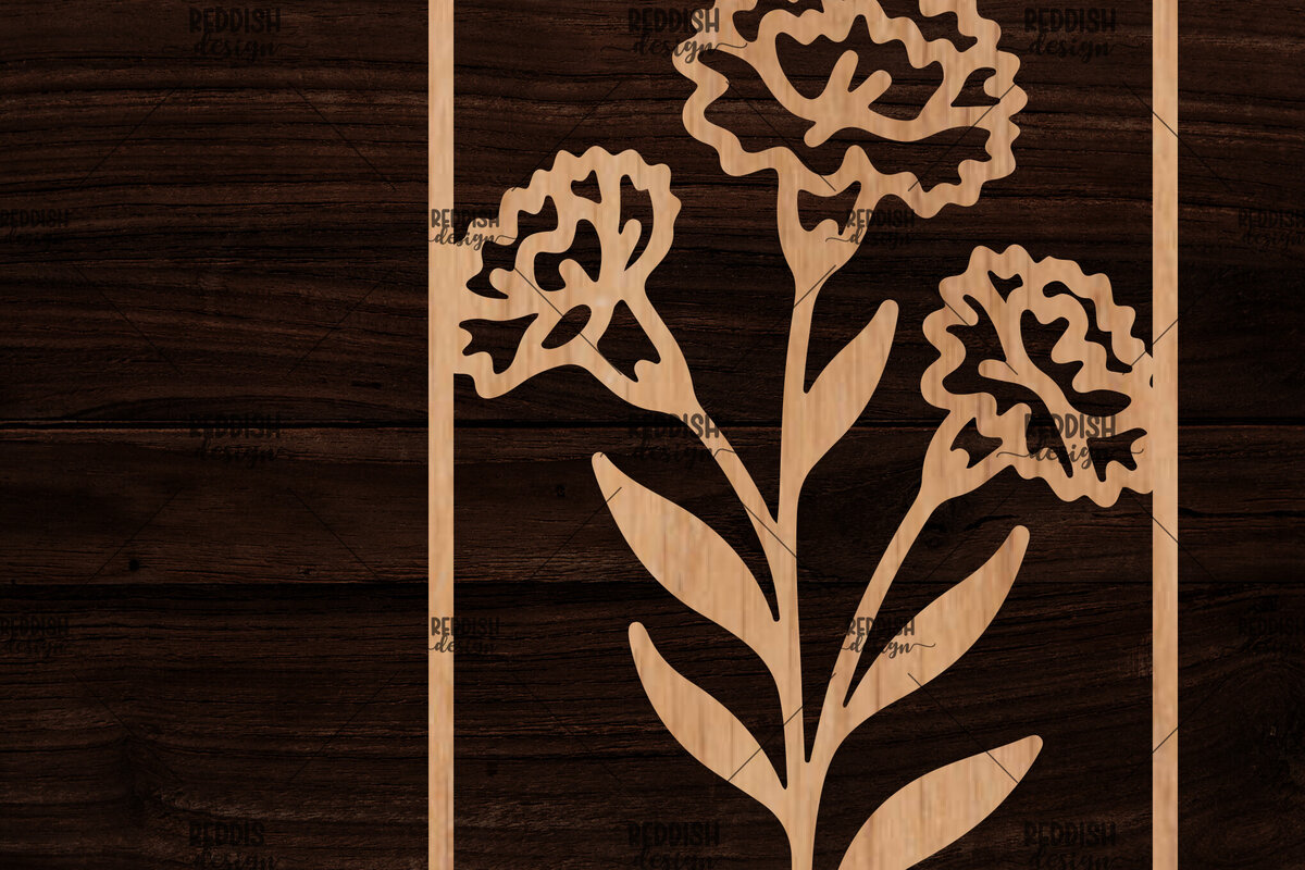 Intra απο ξύλο plywood 3mm-4mm πάχος - Κορνίζα με λουλούδια  Δίασταση 20x25 cm INTRAFABR-118478555