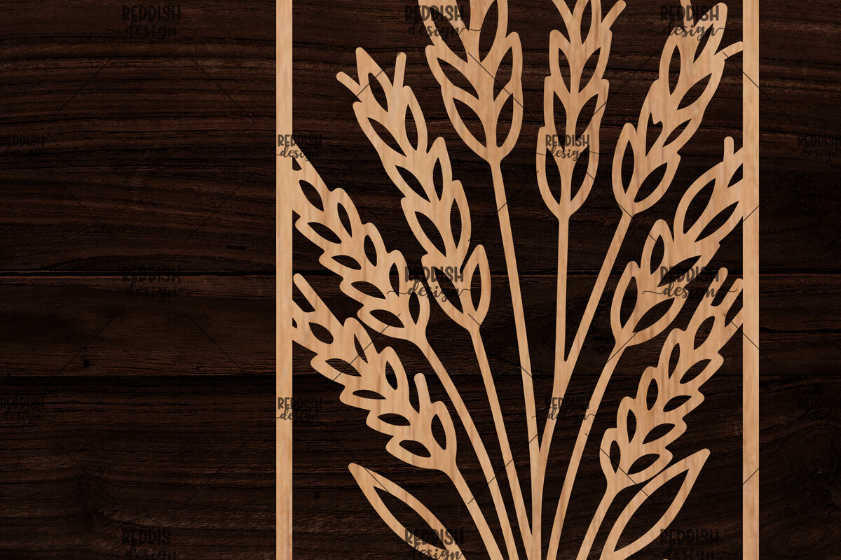 Σετ των 3 Intra απο ξύλο plywood 3mm-4mm πάχος - Κορνίζα με λουλούδια  Δίασταση 20x25 cm INTRAFABR-118477748