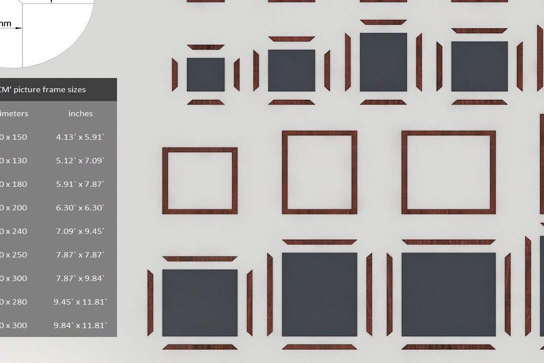 Σετ των 2 Intra απο ξύλο plywood 3mm-4mm πάχος - Κορνίζες Laser  Cut Files - Photo Frame Δίασταση 20x25 cm INTRAFABR-34348026