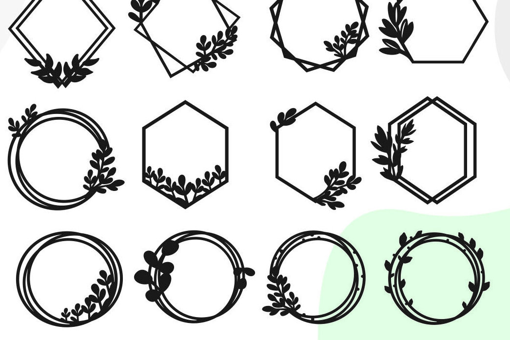 Σετ των 2 Intra απο ξύλο plywood 3mm-4mm πάχος - Κορνίζες  Bundle, Leaf Frame  Wreath Δίασταση 20x25 cm INTRAFABR-30343378