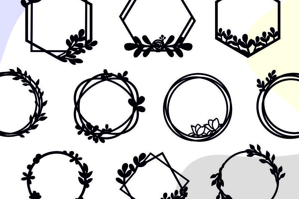 Σετ των 2 Intra απο ξύλο plywood 3mm-4mm πάχος - Κορνίζες  Bundle, Leaf Frame  Wreath Δίασταση 20x25 cm INTRAFABR-30392846